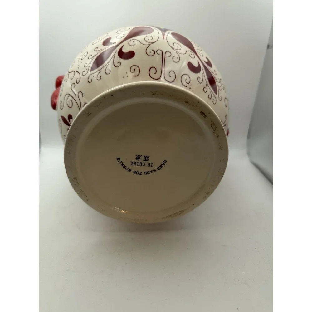 Vintage Nonni's Hand Painted Ceramic Lidded Ginger Jar Canister Tuscan 10